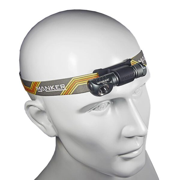 Manker Headband Adjustable Elastic Silicone Headband for Manker E02 / E02H / E02 II Flashlight