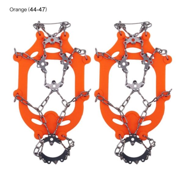 18 Teeth Ice Snow Crampons Anti-Slip Climbing Gripper Shoe Covers Spike Cleats Stainless Steel Snow Skid Shoe Cover Crampon