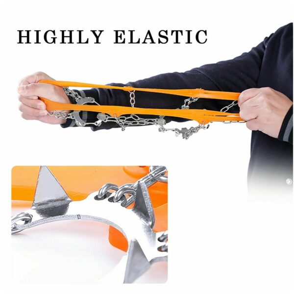 18 Teeth Ice Snow Crampons Anti-Slip Climbing Gripper Shoe Covers Spike Cleats Stainless Steel Snow Skid Shoe Cover Crampon