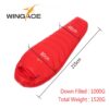 Fill 600G 1000G WINGACE ultralight duck down camping outdoor tourists waterproof mummy fall Travel sleep adult sleeping bags